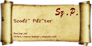 Szoó Péter névjegykártya