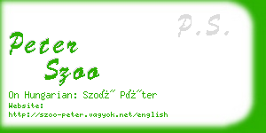 peter szoo business card